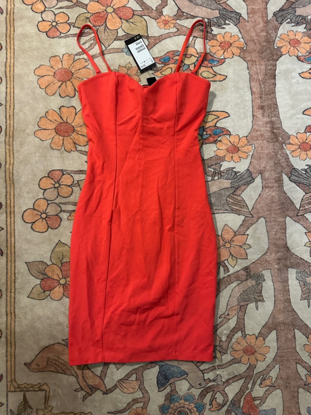 H&M Red Spaghetti-Strap Bodycon Mini Dress